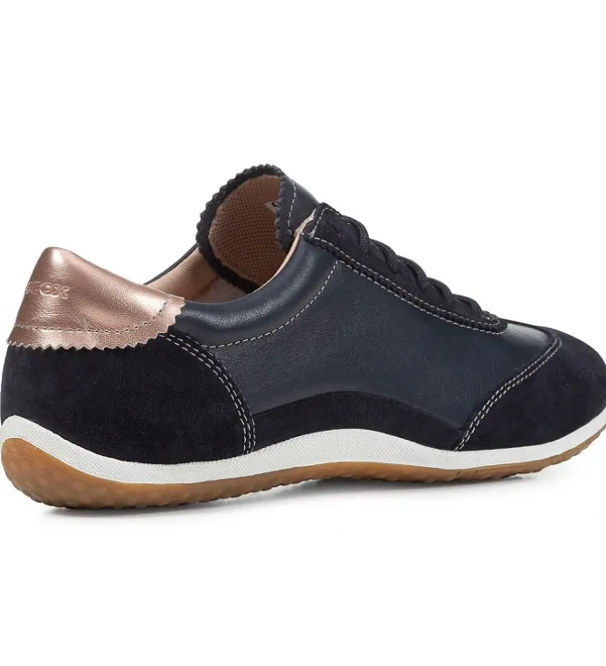 baskets et sneakers - Confort - femme - Cuir - Bleu Marine - Geox