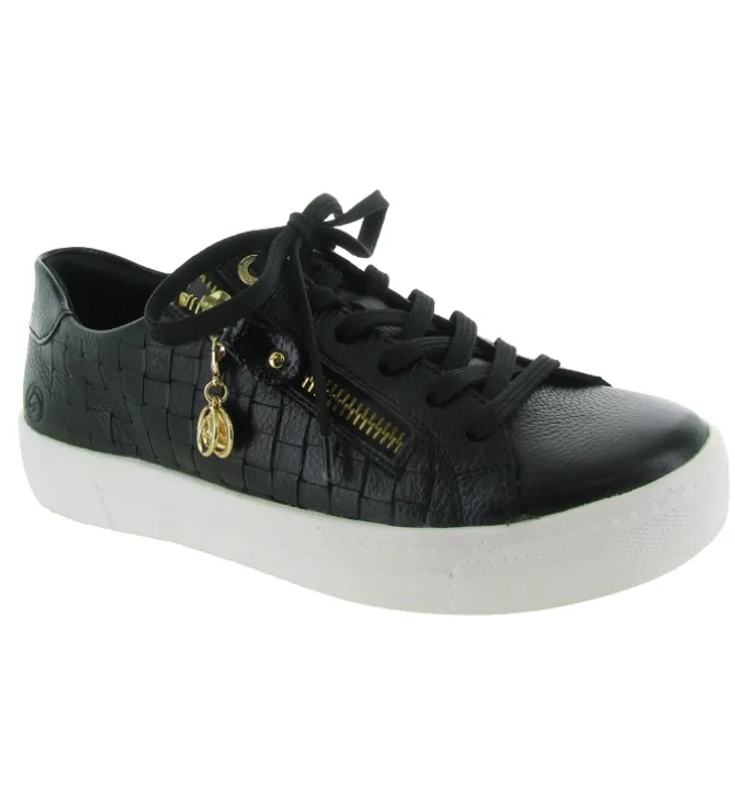 baskets et sneakers - Confort - femme - Cuir - Noir - Remonte