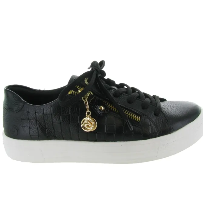 baskets et sneakers - Confort - femme - Cuir - Noir - Remonte