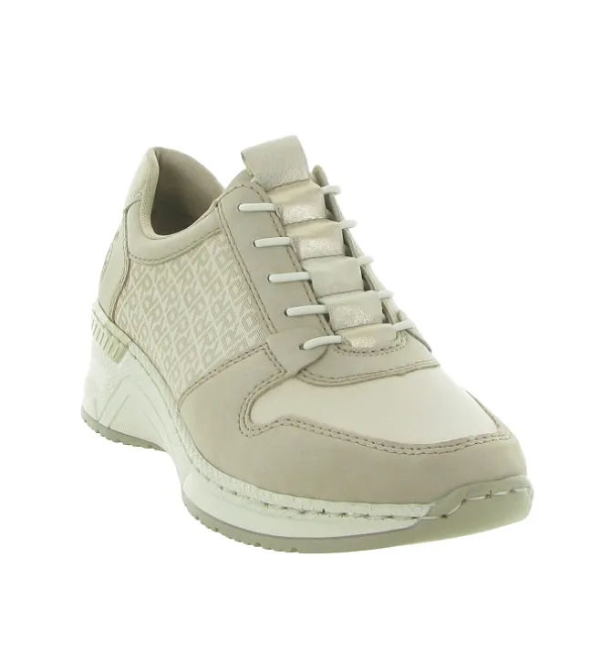 baskets et sneakers - Confort - femme - Cuir - Beige - Rieker