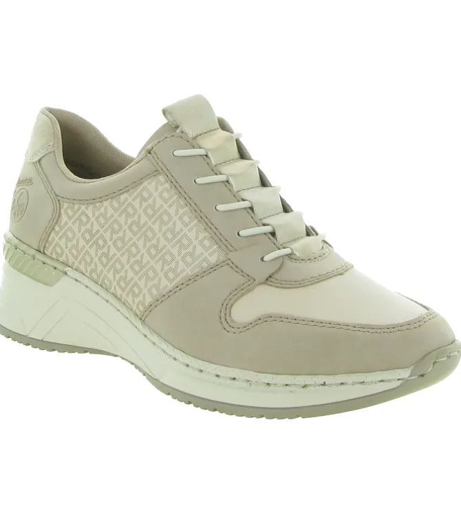 baskets et sneakers - Confort - femme - Cuir - Beige - Rieker
