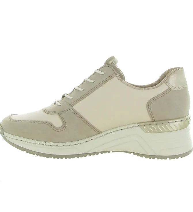 baskets et sneakers - Confort - femme - Cuir - Beige - Rieker