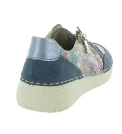 baskets et sneakers - Confort - femme - Cuir - Bleu - Rieker