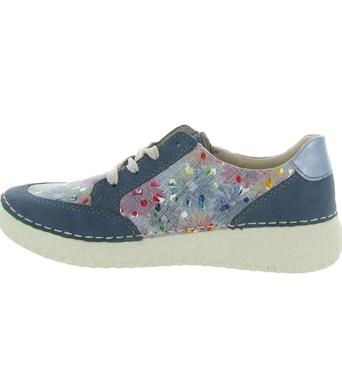baskets et sneakers - Confort - femme - Cuir - Bleu - Rieker