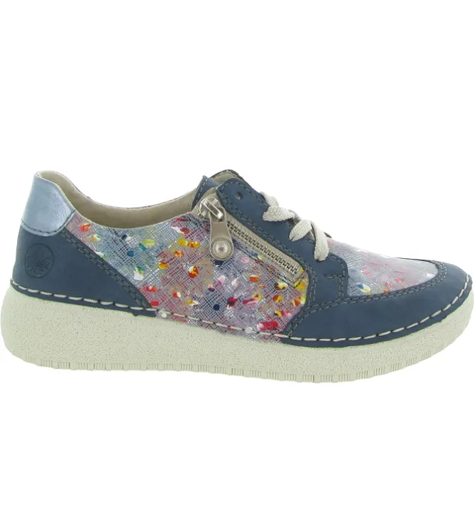 baskets et sneakers - Confort - femme - Cuir - Bleu - Rieker
