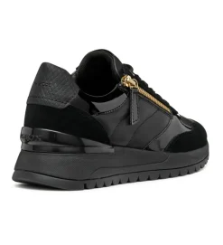 baskets et sneakers - Confort - femme - Cuir laminé - Noir - Geox