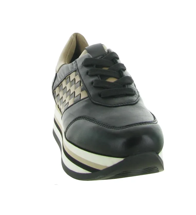 baskets et sneakers - Confort - femme - Cuir - Noir - Softwaves