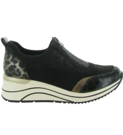 baskets et sneakers - Confort - femme - Cuir - Noir - Remonte