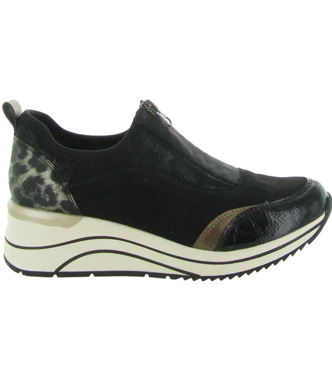 baskets et sneakers - Confort - femme - Cuir - Noir - Remonte