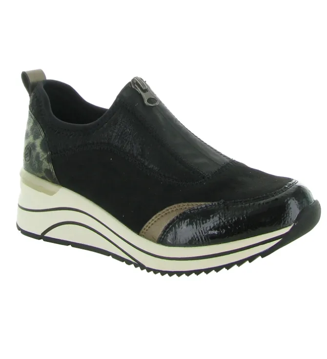 baskets et sneakers - Confort - femme - Cuir - Noir - Remonte
