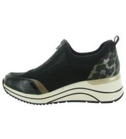 baskets et sneakers - Confort - femme - Cuir - Noir - Remonte