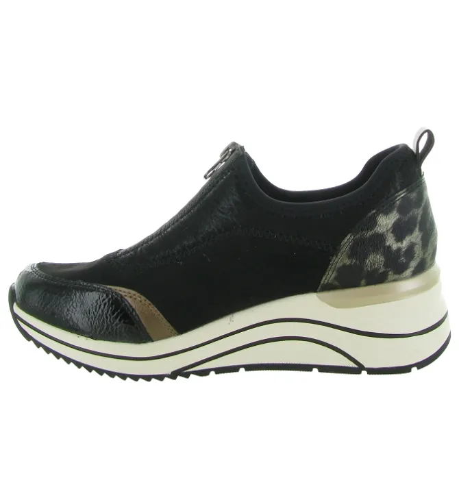 baskets et sneakers - Confort - femme - Cuir - Noir - Remonte