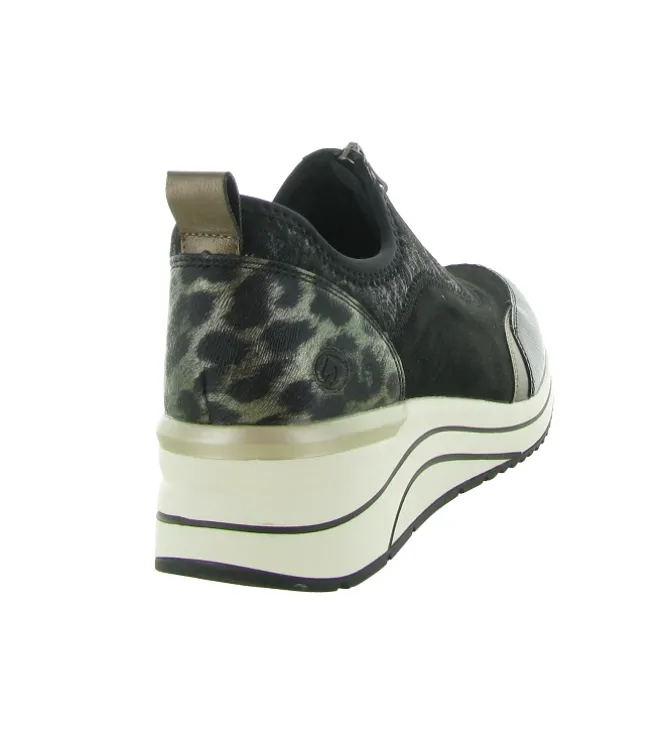 baskets et sneakers - Confort - femme - Cuir - Noir - Remonte