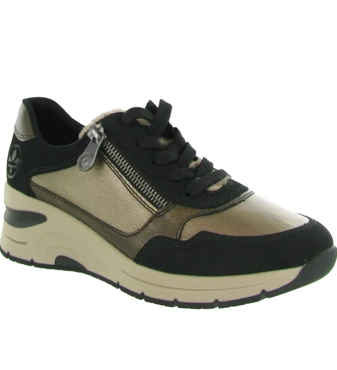 baskets et sneakers - Confort - femme - Cuir - Marron - Rieker