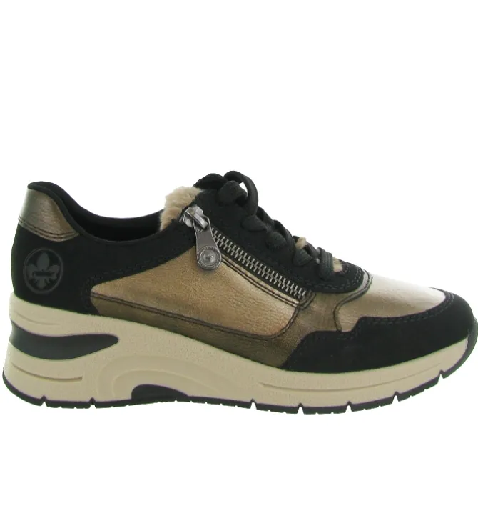 baskets et sneakers - Confort - femme - Cuir - Marron - Rieker