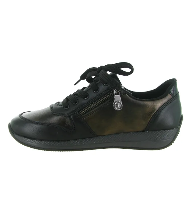baskets et sneakers - Confort - femme - Cuir - Noir - Rieker