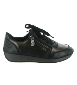 baskets et sneakers - Confort - femme - Cuir - Noir - Rieker