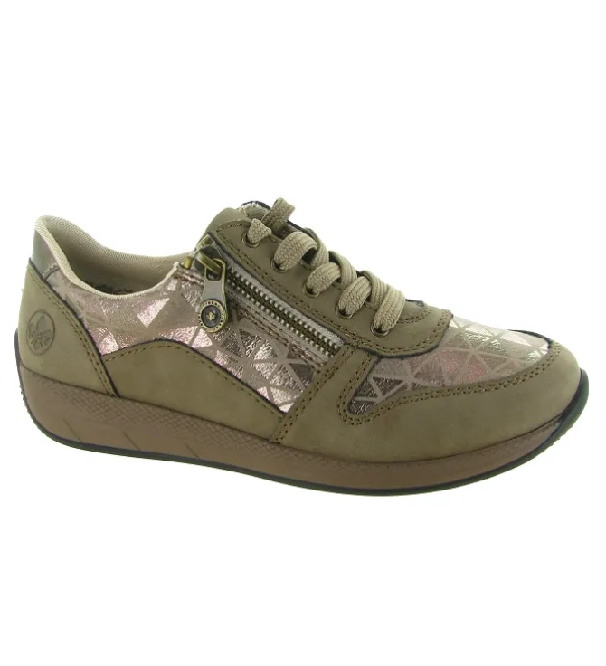 baskets et sneakers - Confort - femme - Cuir - Beige - Rieker