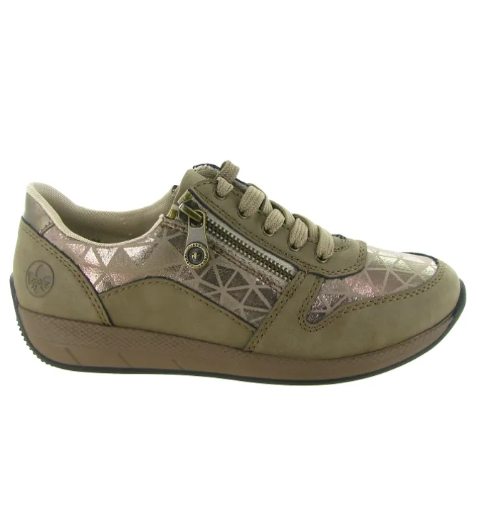 baskets et sneakers - Confort - femme - Cuir - Beige - Rieker