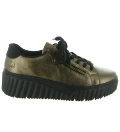 baskets et sneakers - Confort - femme - Cuir - Bronze - Rieker