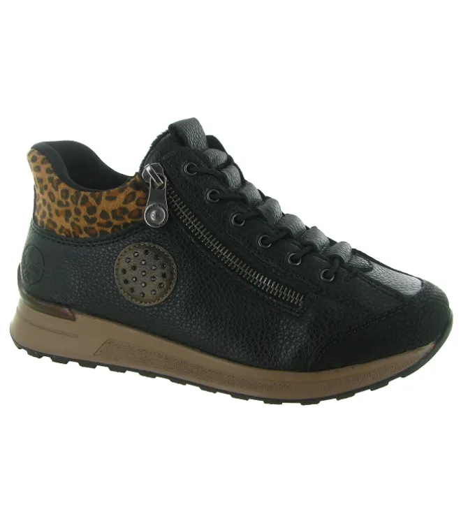 baskets et sneakers - Confort - femme - Cuir - Noir - Rieker