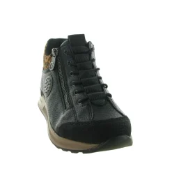 baskets et sneakers - Confort - femme - Cuir - Noir - Rieker