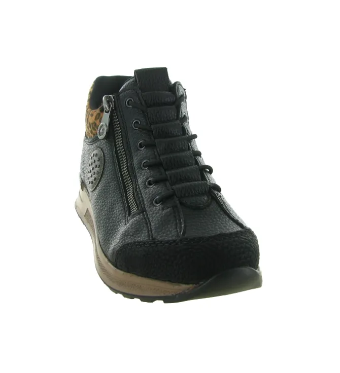 baskets et sneakers - Confort - femme - Cuir - Noir - Rieker
