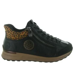 baskets et sneakers - Confort - femme - Cuir - Noir - Rieker