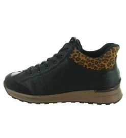 baskets et sneakers - Confort - femme - Cuir - Noir - Rieker