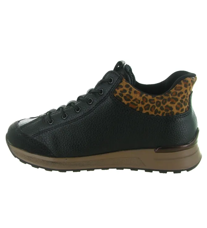 baskets et sneakers - Confort - femme - Cuir - Noir - Rieker