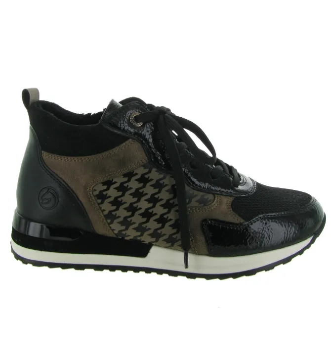 baskets et sneakers - Confort - femme - Cuir - Noir - Remonte