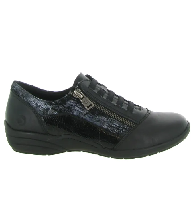 baskets et sneakers - Confort - femme - Cuir - Noir - Remonte