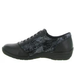 baskets et sneakers - Confort - femme - Cuir - Noir - Remonte