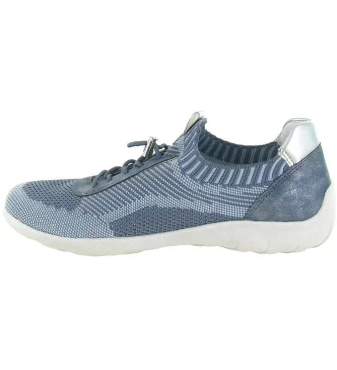 baskets et sneakers - Confort - femme - Toile - Bleu jean - Remonte