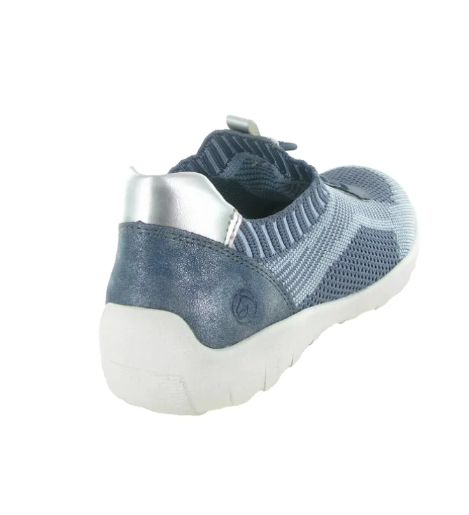 baskets et sneakers - Confort - femme - Toile - Bleu jean - Remonte
