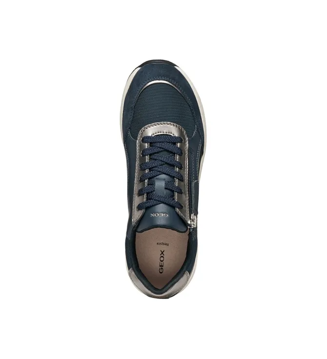 baskets et sneakers - Confort - femme - Cuir - Bleu Marine - Geox