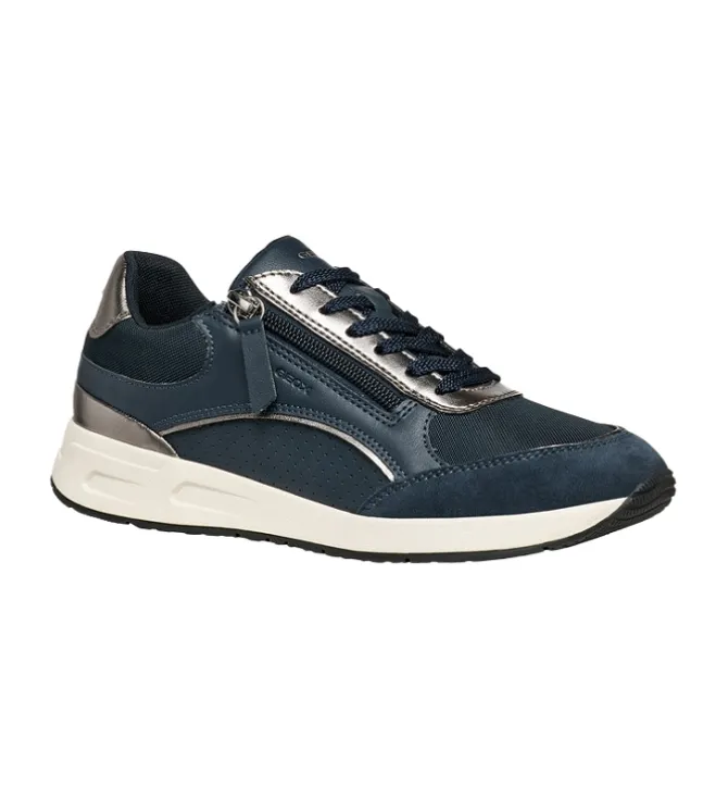 baskets et sneakers - Confort - femme - Cuir - Bleu Marine - Geox