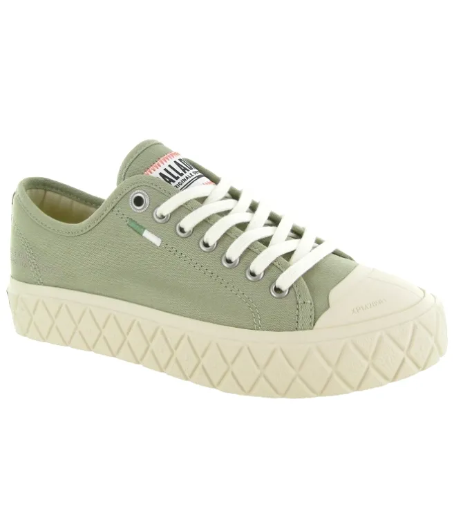 baskets et sneakers - Confort - femme - Toile - Vert amande - Palladium