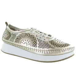 baskets et sneakers - Confort - femme - Cuir - Or - Madory