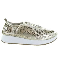 baskets et sneakers - Confort - femme - Cuir - Or - Madory