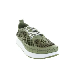 baskets et sneakers - Confort - femme - Cuir - Kaki - Madory
