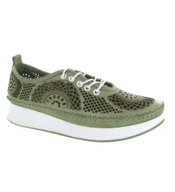 baskets et sneakers - Confort - femme - Cuir - Kaki - Madory