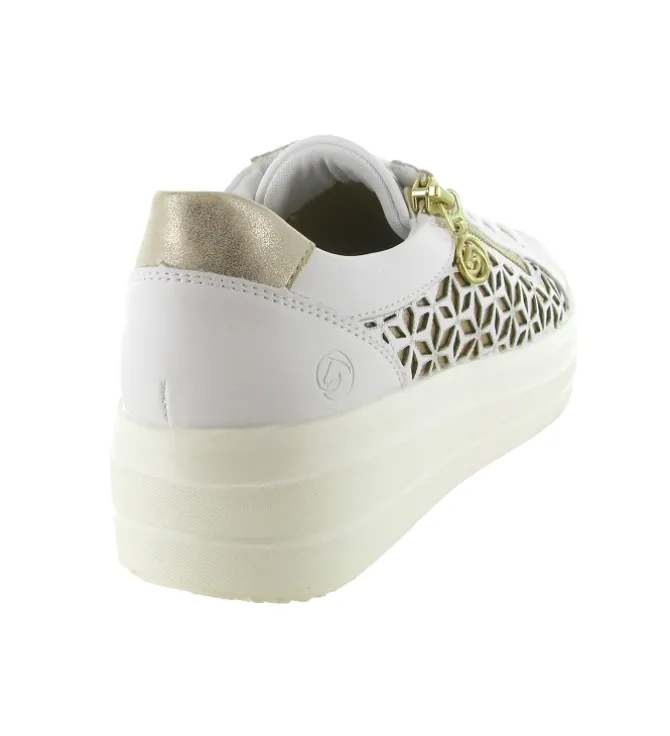 baskets et sneakers - Confort - femme - Cuir - Blanc - Remonte