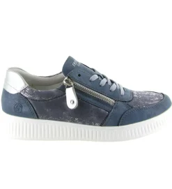 baskets et sneakers - Confort - femme - Textile - Bleu - Remonte