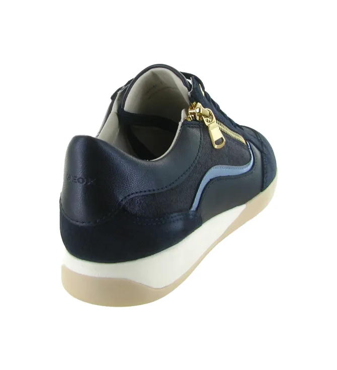 baskets et sneakers - Confort - femme - Cuir - Bleu Marine - Geox