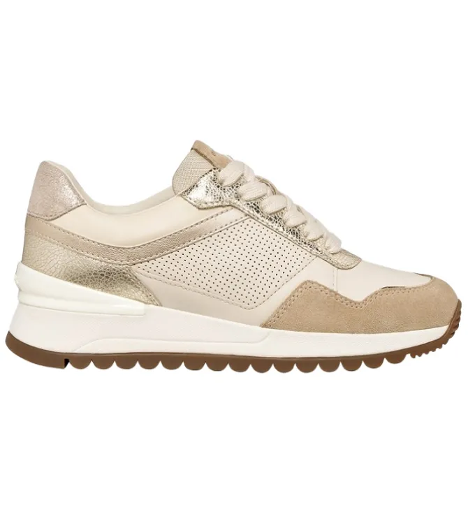 baskets et sneakers - Confort - femme - Cuir - Beige - Geox