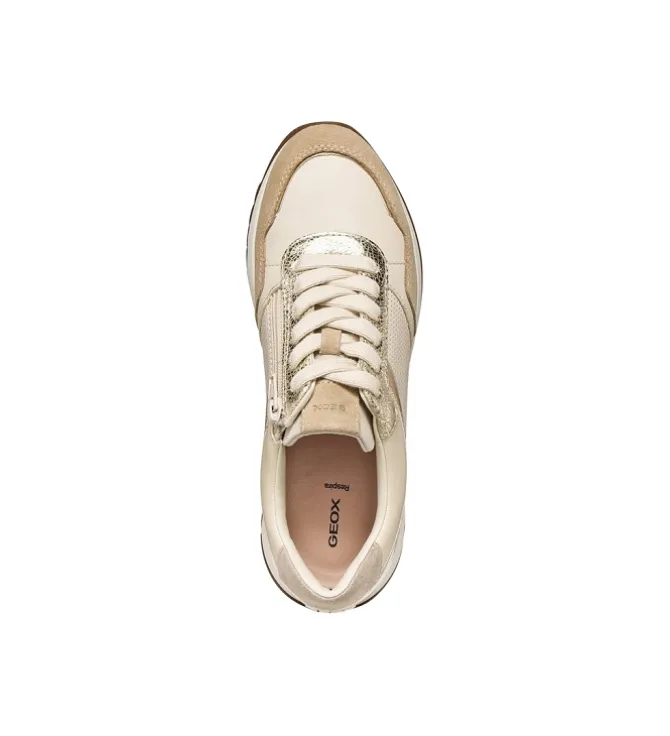 baskets et sneakers - Confort - femme - Cuir - Beige - Geox