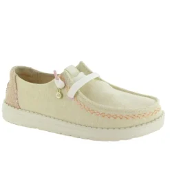 baskets et sneakers - Confort - femme - Toile - Crème - Hey dude