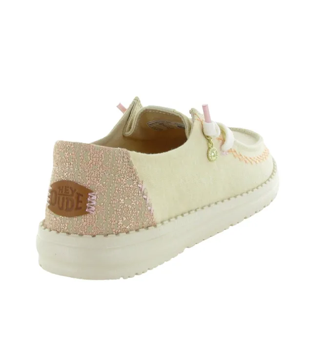 baskets et sneakers - Confort - femme - Toile - Crème - Hey dude