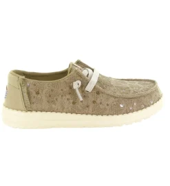 baskets et sneakers - Confort - femme - Toile - Beige - Hey dude